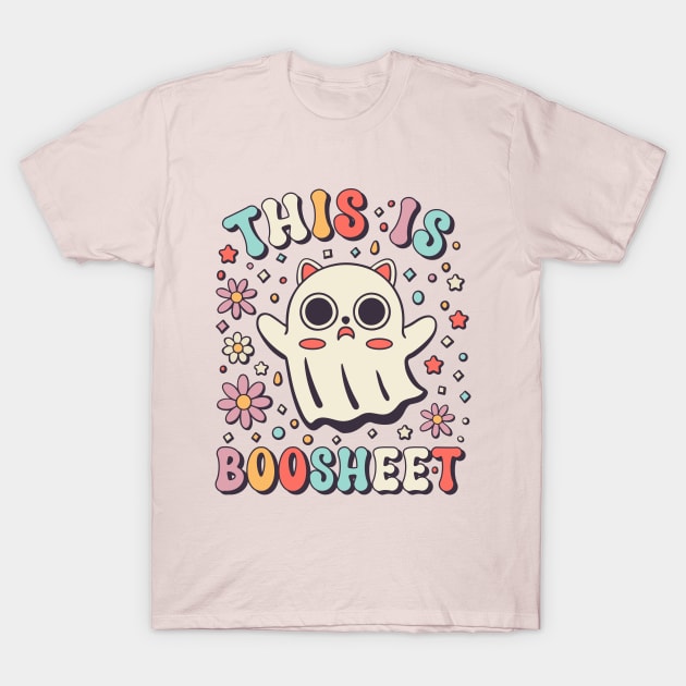 This is Boosheet Cute Cat Ghost Hallowen Pun T-Shirt by Cuteness Klub